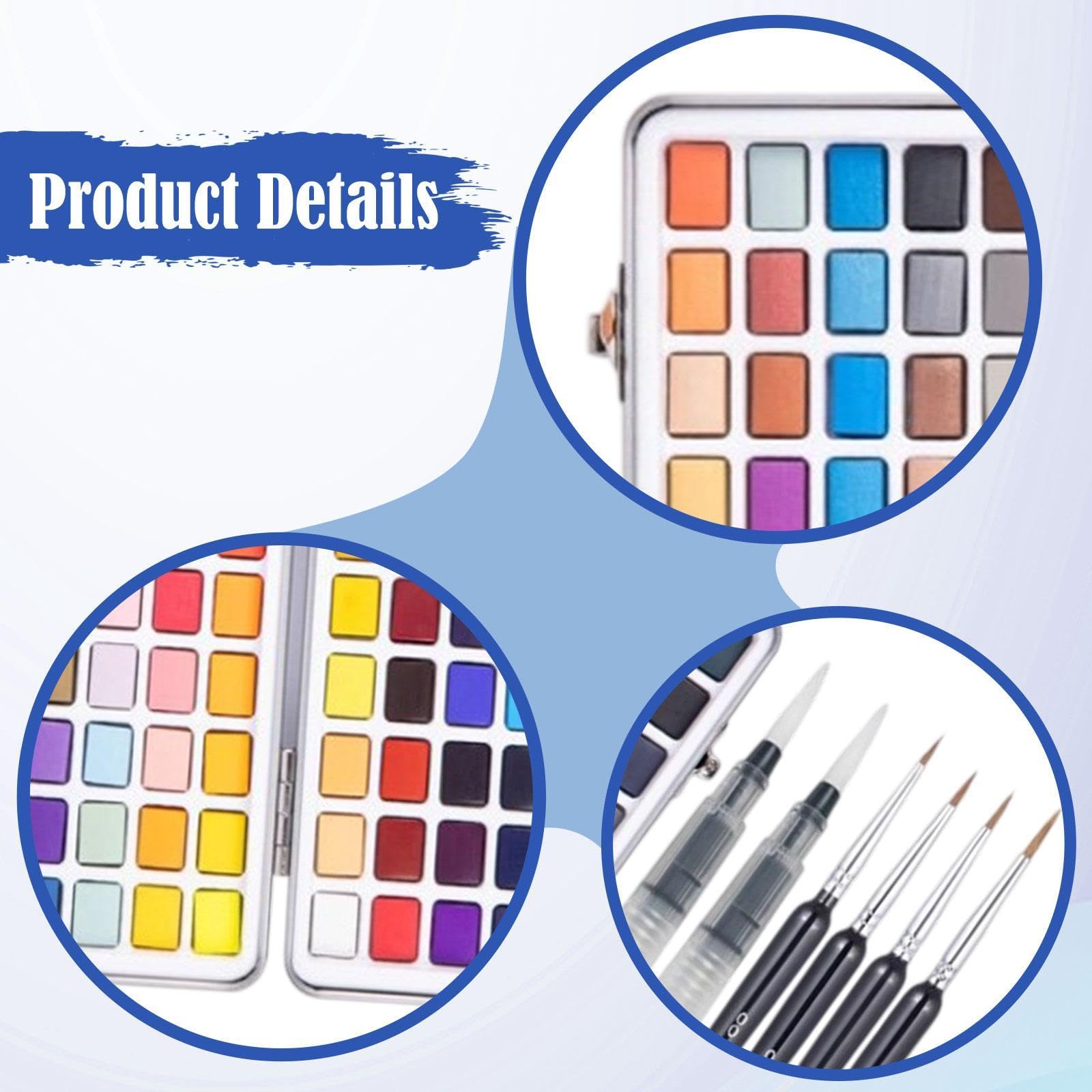 Aquarellfarben Set, 168 Farben, Geschenk für Unterwegs, mit Tragetasche, Malzubehör, Künstlerbedarf für Hobbymaler Und Amateure