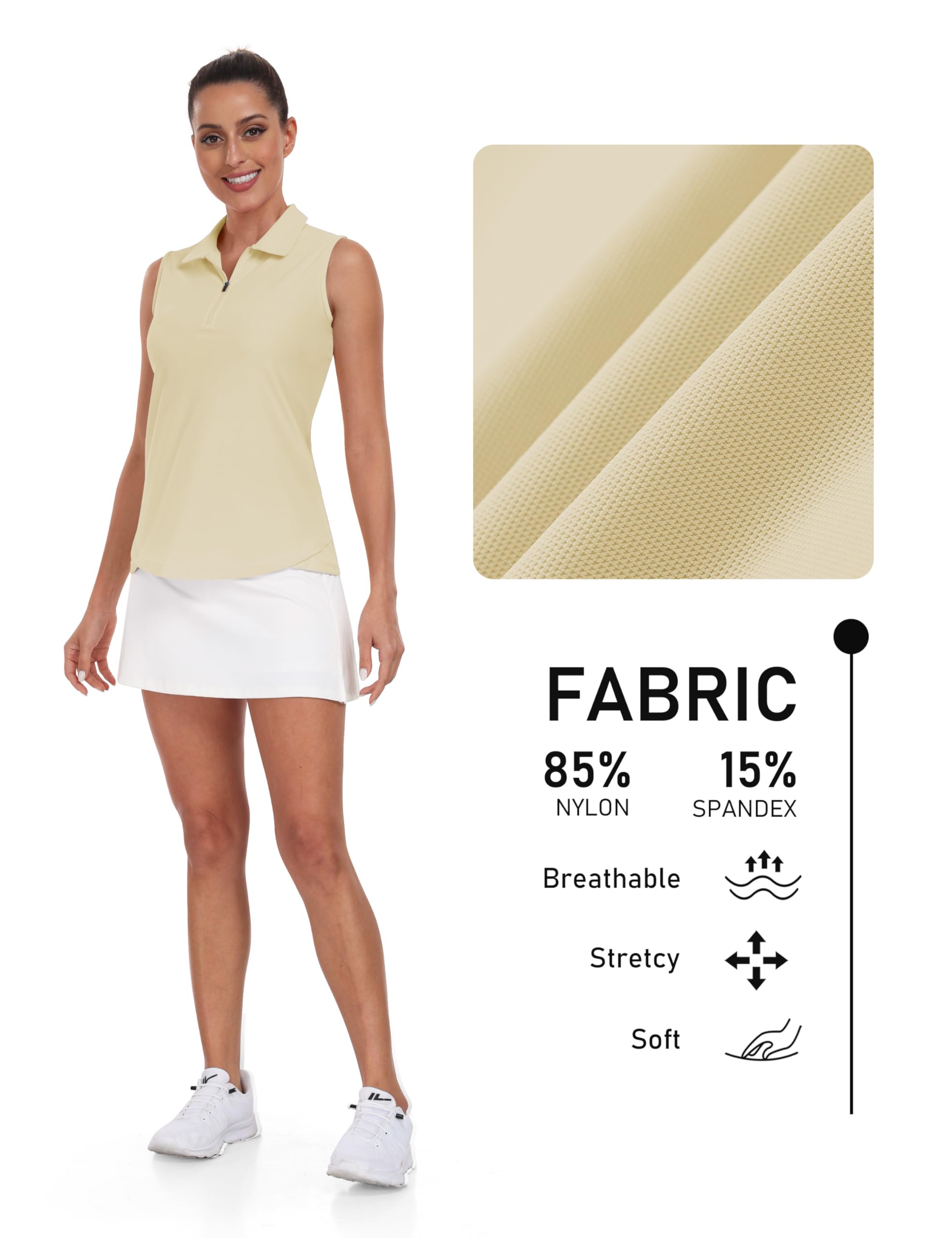 MoFiz Polo Femme sans Manches Débardeur Sport Shirt d'été Respirant Tennis Golf T Shirts Violet 3XL