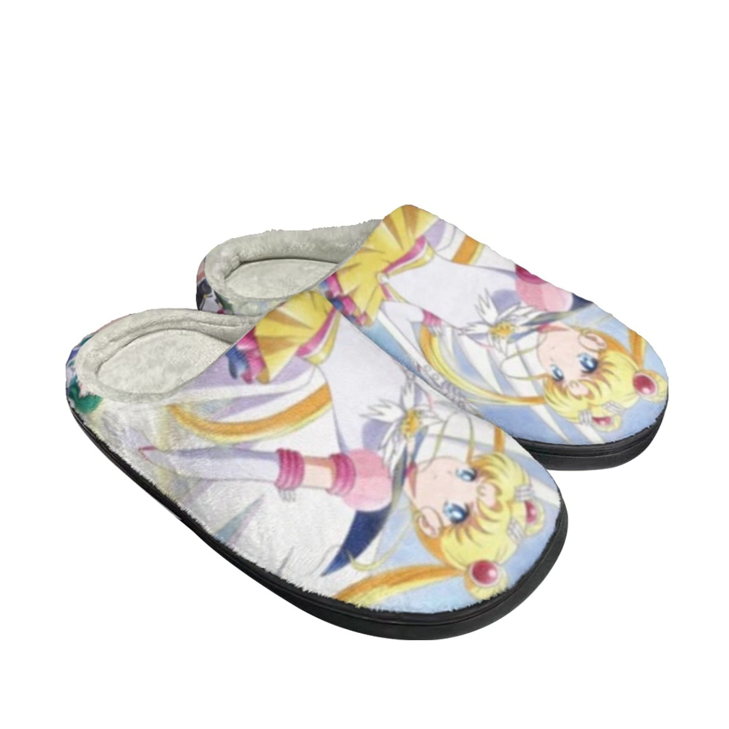 Roffatide Anime Sailor Moon Fuzzy Slippers Tsukino Usagi Closed
