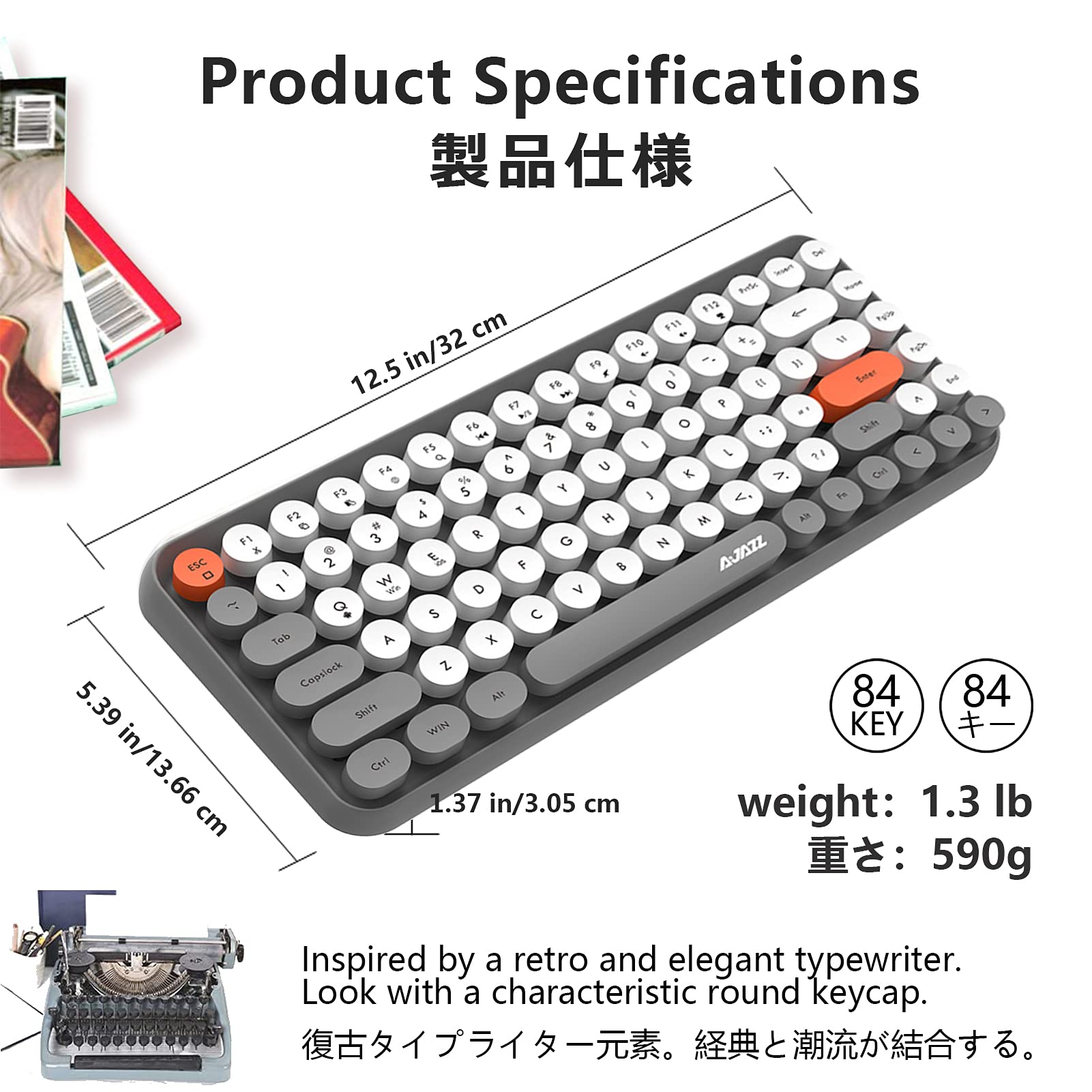 Amazon.co.jp: Ajazz 308i ブルートゥース タブレット用キーボード