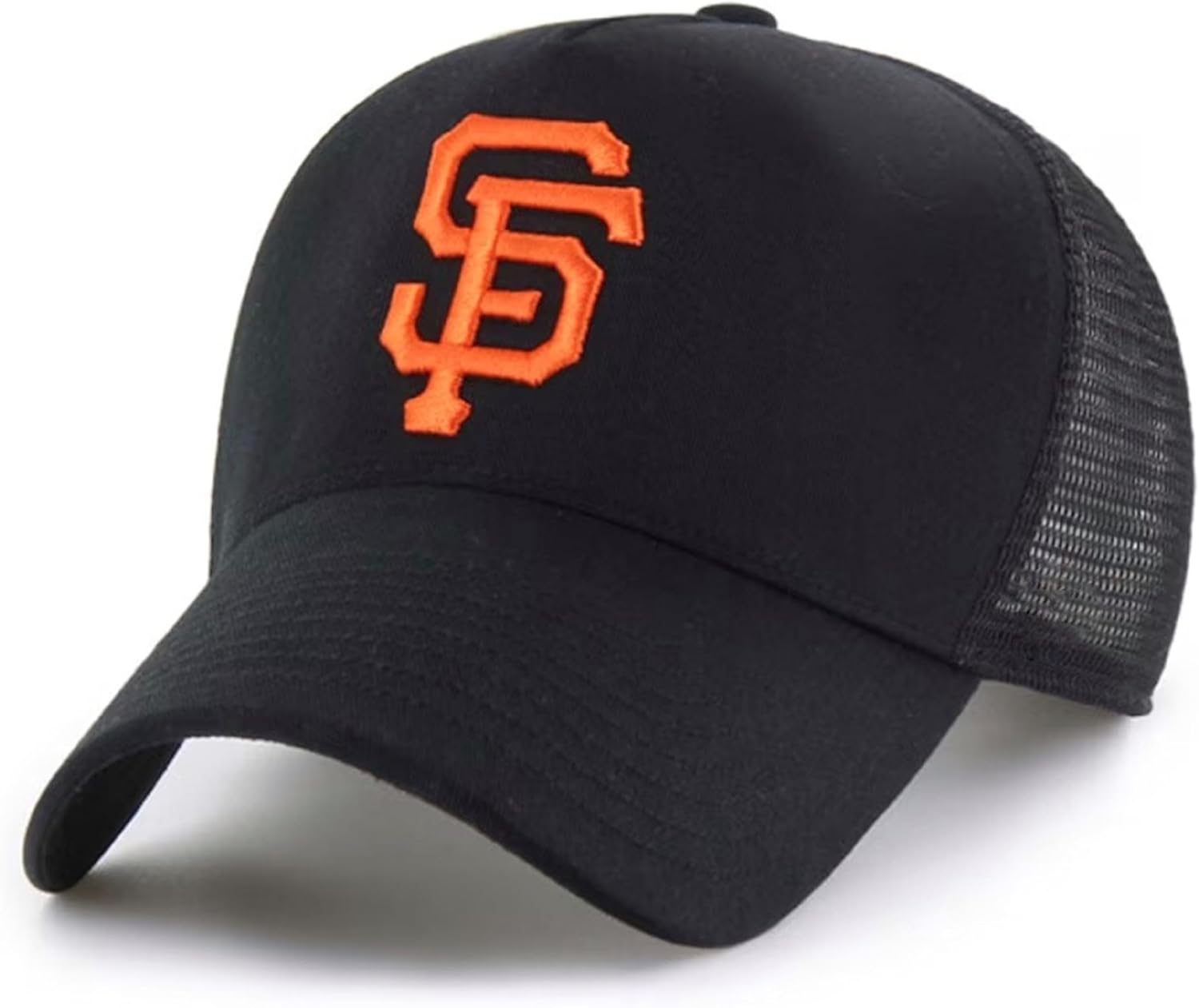 Officially Licensed San Francisco Baseball Mesh Trucker MVP Hat Classic Primary SF Team Embroidered Logo Black/Orange Adjustable Structured Snapback Sports Cap
