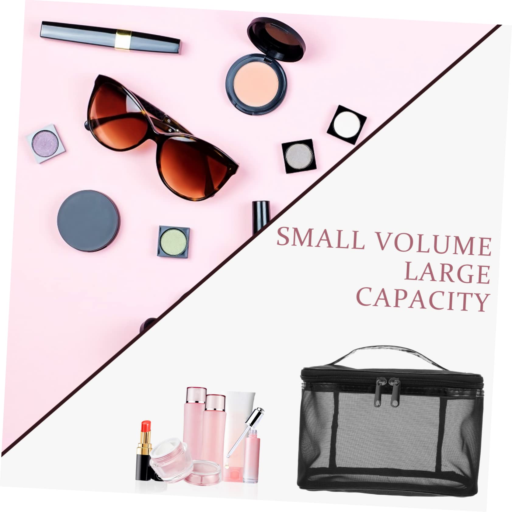 3 Piezas Bolsa De Almacenamiento Neceser De Viaje Estuche Cosmético Transparente Bolsa De Cosméticos Bolsa De Maquillaje Bolsa para El Cuidado De La Piel Viajar Nylon Malla