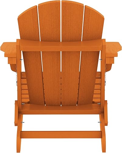 Miniatura 11 de SERWALL - Silla plegable Adirondack para patio, jardín, exterior, resistente a la intemperie, sillas para hoguera, color naranja