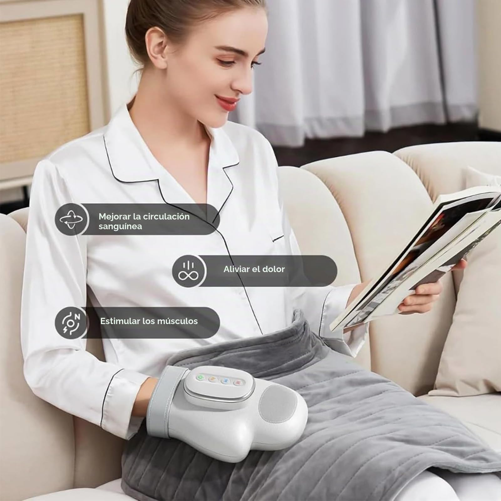 Guante terapéutico Alivura - Alivio instantáneo, compresión de aire manual y masajeador de terapia de calor, masajeador de manos inalámbricos para artritis y túnel carpiano, 3 masajes (1pcs)