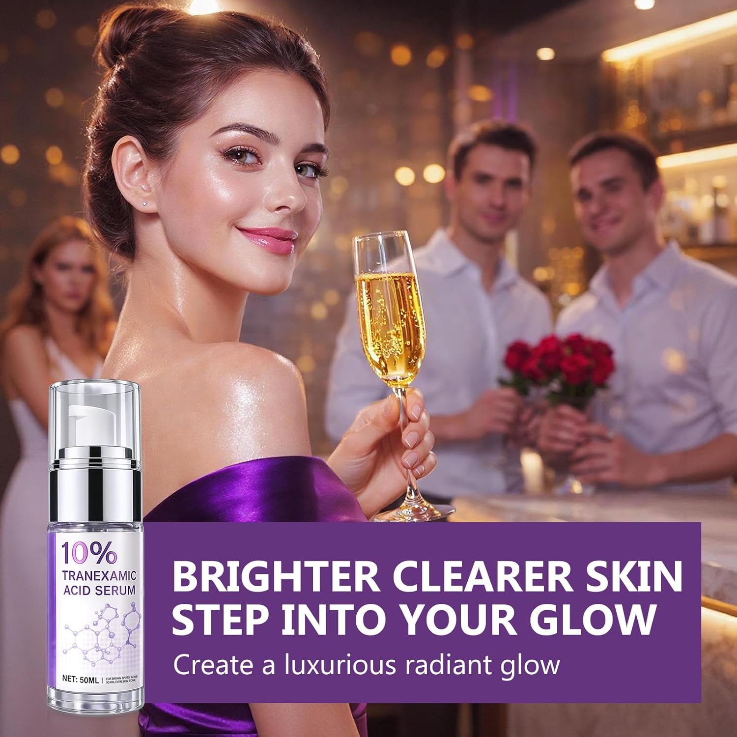 Tranexamîc Acid Serum - Advanced Discoloration Correcting Formula with Niacinamide & Licorice Root Extract - Hydrating ḏark spọt Aftercare for Face & Neck to Even Skin Tone, 1.7 Fl Oz - Image 5