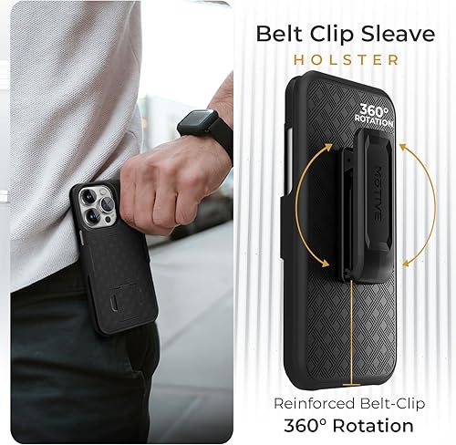 Miniatura 6 de MOTIVE Funda para iPhone 14 Pro Max, funda con clip para cinturón para iPhone de Apple, funda de carcasa Combo 14 Pro Max, funda protectora delgada