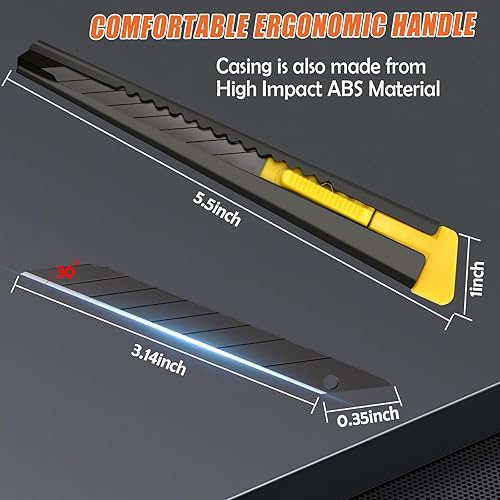 Miniatura 6 de Paquete de 6 cortadores de cuchillos retráctiles, cuchillas de cuchillo Exacto de 0.315 pulgadas, herramienta de abridor de cajas de seguridad para