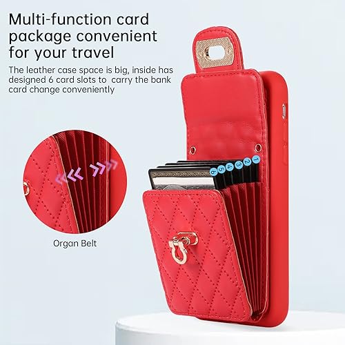 Miniatura 4 de Asuwish Funda de teléfono para iPhone Xs Max con tarjetero para tarjeta de crédito, correa cruzada para el hombro, cordón largo, accesorios de celda