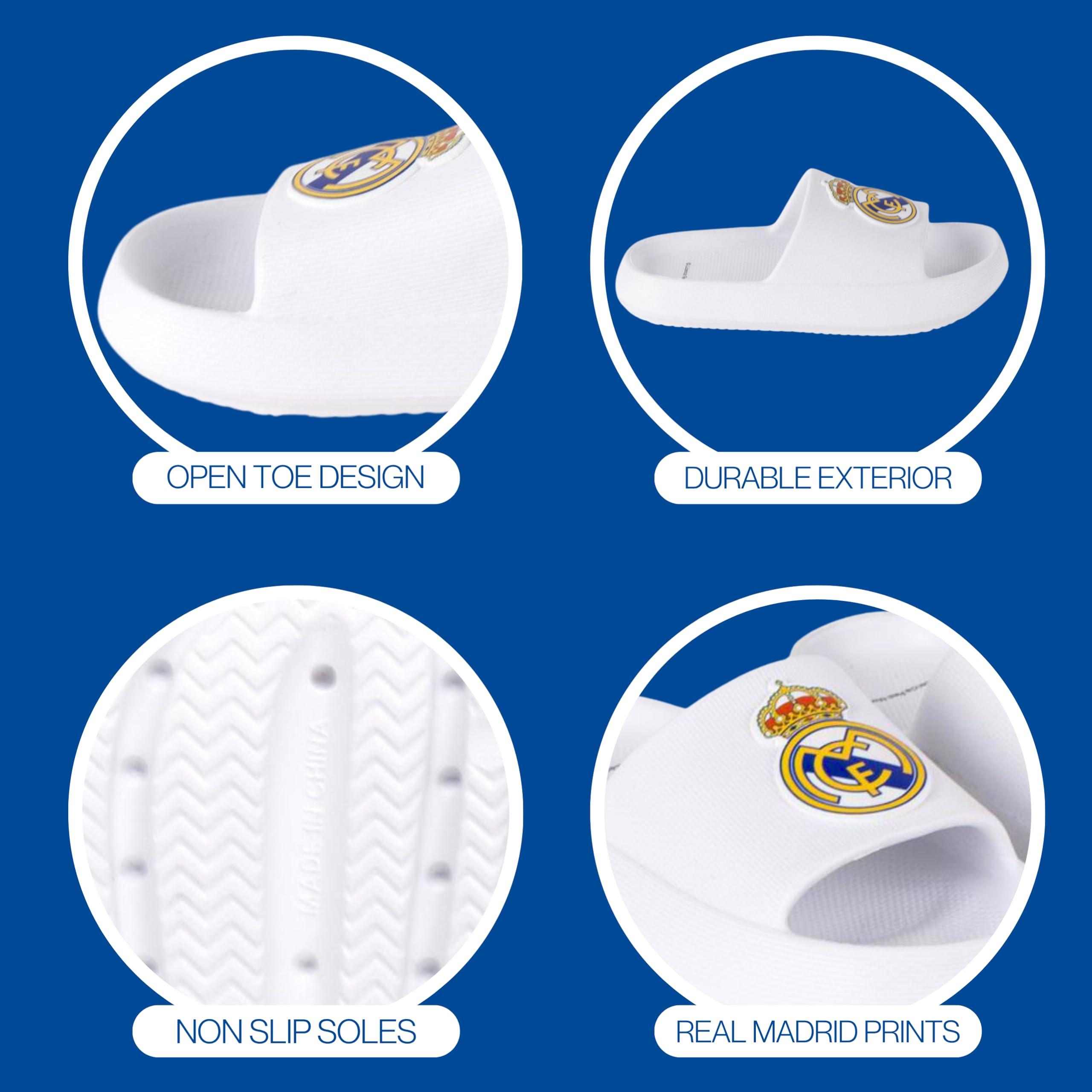 CF REAL MADRID Sandalen für Herren, Sommersandalen, Geschenk für Männer und Jugendliche, Größe 36 bis 45