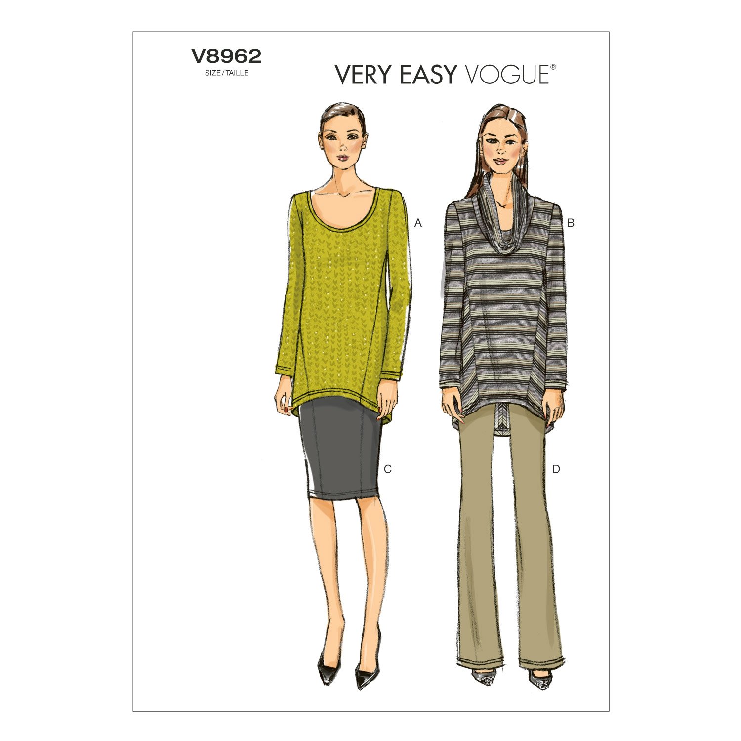 Patrons Vogue 8962 ajuster une robe sur mesure tailles 8-10