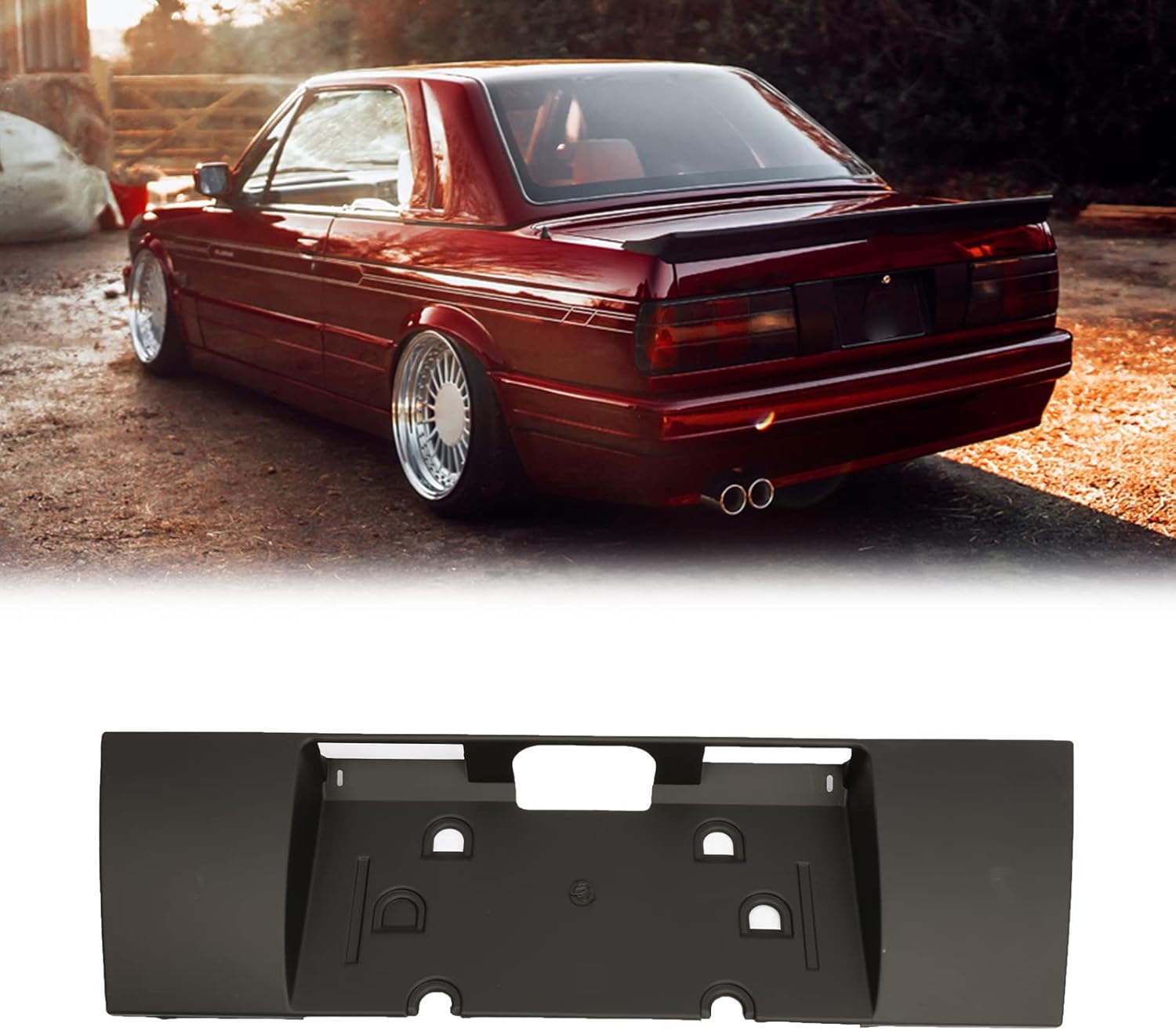 HOUGEET Rear License Plate Filler Holder Base Fit for 1983-1991 BMW E30 M40 USA Type