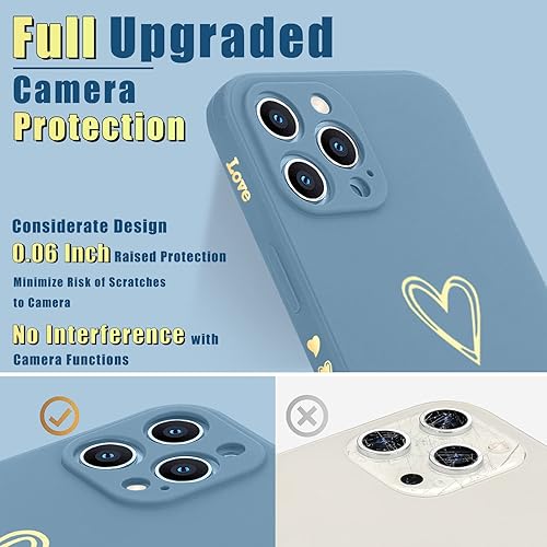 Miniatura 10 de Teageo Funda compatible con iPhone 12 de 6.1 pulgadas para mujeres y niñas, bonito corazón de amor de lujo protección completa de lente de cámara