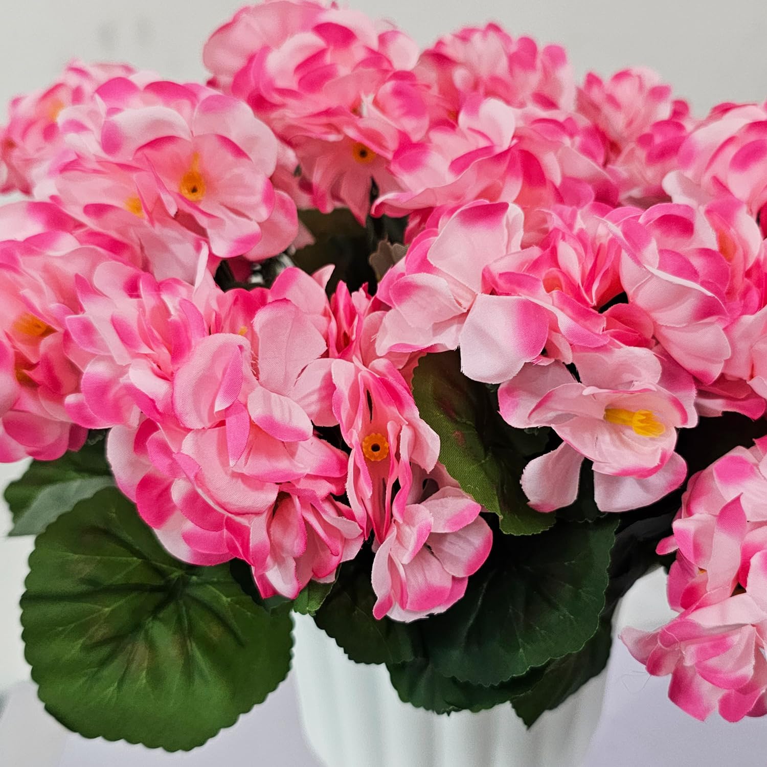 Artificial Flowers for Outdoor Spring Summer Decoration,6 Bundles Fake Silk Geraniums Flowers Faux Flowers Plants UV Resistant for Garden Home Planter Windows Yard Table Centerpiece - Image 4