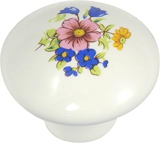 Laurey 1442 1 3/8-Inch Porcelain Knob, Bouquet Design