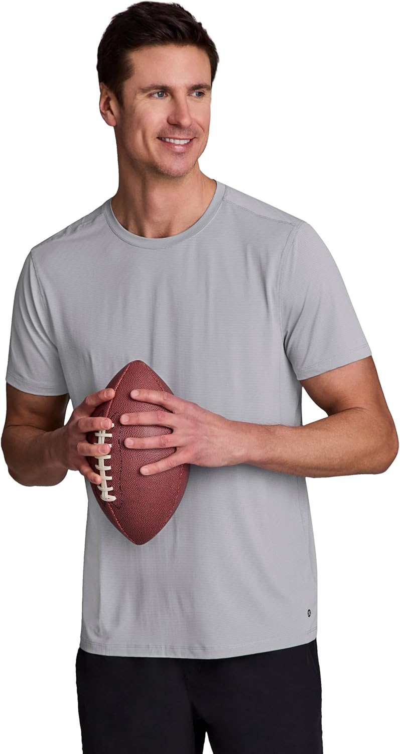 RBX Active Men's Athletic Fit Workout Tee, Short Sleeve Moisture Wicking Quick Drying Crewneck Training Shirt