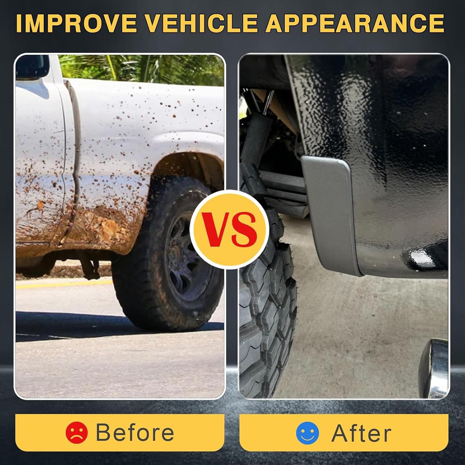 XUKEY Mud Flap Delete for 2019-2025 Chevy Silverado Mud Guards Mudflaps Delete Compatible with Chevrolet Silverado 1500 Accessories Front and Rear Mudflap Replacement Kit