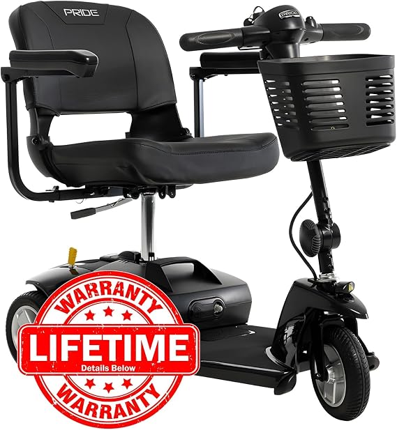 Pride Mobility Go Go Ultra X 3-wheel Scooter - Travel Mobility for Adults, 12 Ah Battery, 300 Lbs Weight Capacity, Seat Dimensions - 17 W x 17 D - S39, Black