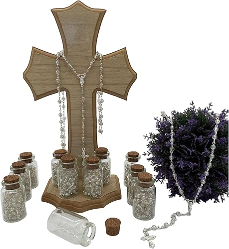 MTT Bautismo Cruz de Madera Oración Religión Decoración Recuerdos Mi Bautizo Primera Comunión Bautizo favor - 2PCS