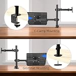 Suptek Moniteur et support d'ordinateur portable tient écran d'ordinateurs de 13-32 pouces, Support de bras de moniteur réglable avec plateau d' ordinateur portable pour 13-27 pouces,Hold 22 lbs, avec pince et base de montage Grommet