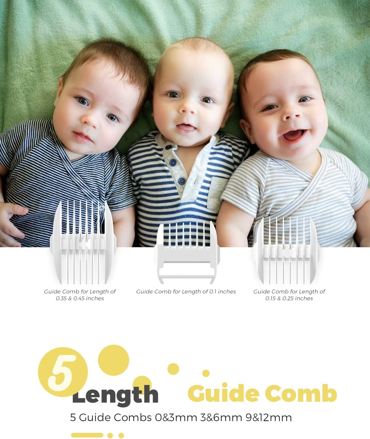 Cortapelos de bebé cortadora de pelo silenciosa para niños y niños