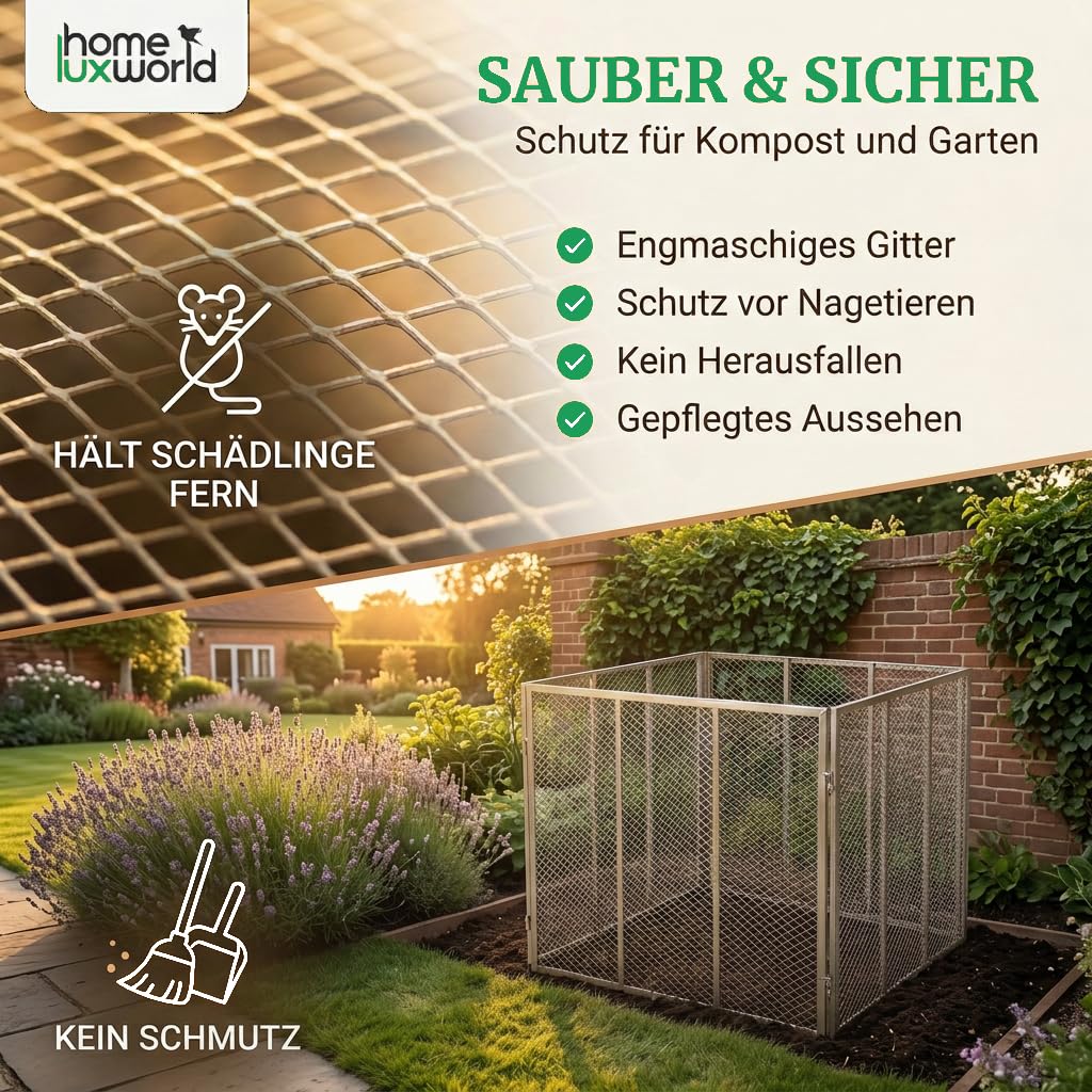Garten Komposter Metall | 100 x 100 x 75 cm | 750 Liter Metallkomposter verzinkt | Gartenkomposter zur Erstellung von Kompost mit Gartenabfällen (Silber)