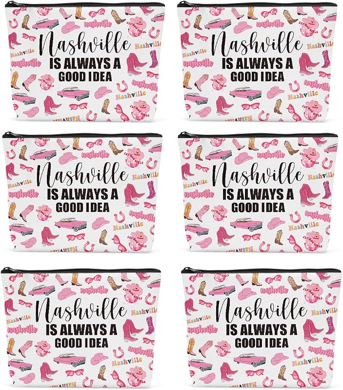 Sldpngo Necessaires de Maquiagem para Viagem Nashville, Pacote com 6