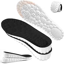 Height Increase Insoles for Men Women, 4D Cloud-Like Memory Foam Shock Absorption Anti-Fatigue Steppers Insoles, Comfortable & Breathable Massage Shoe Inserts for Standing All Day