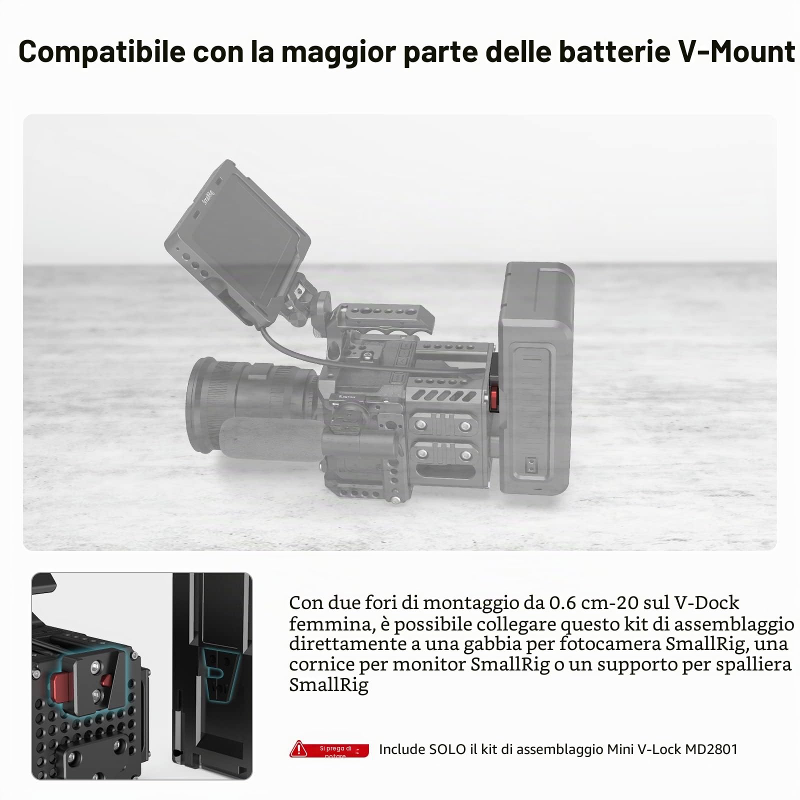 SMALLRIG mini V-Lock Kit di Montaggio - 2801B