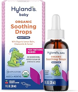 Hyland's Baby Organic Nighttime Soothing Drops for Oral Discomfort, 1 oz, Ages 2 Months and up, Organic Cherry Flavor