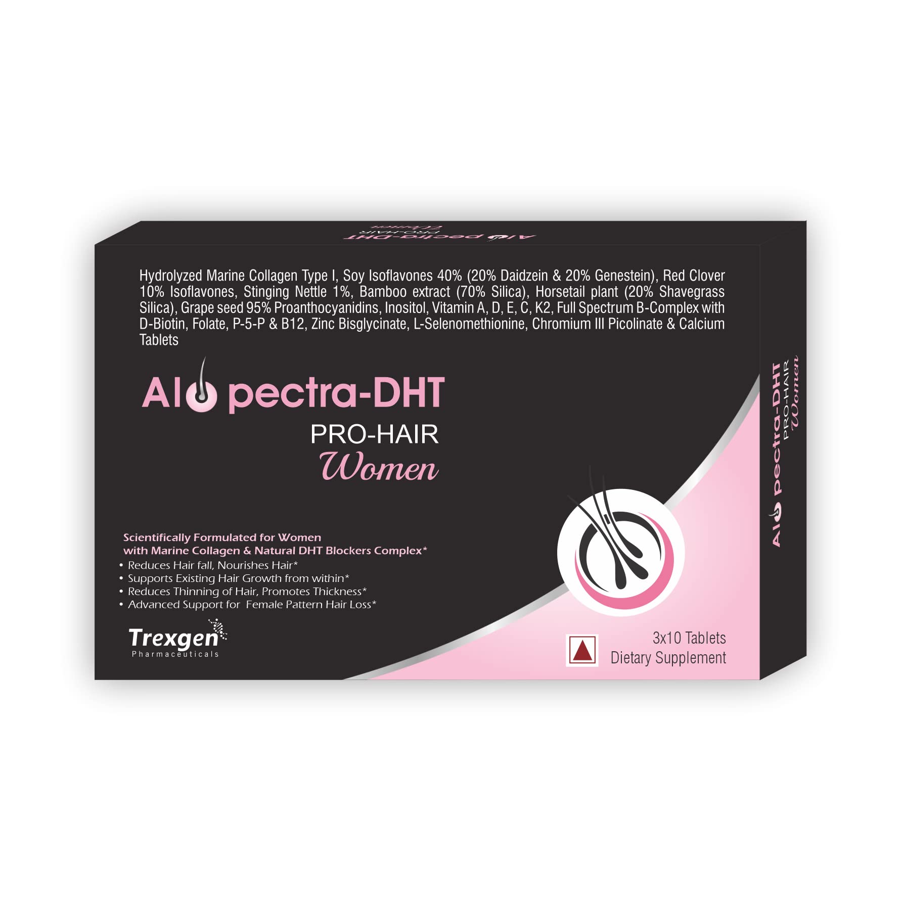 Trexgen ALOPECTRA-DHT Pro-Hair WOMEN Marine Collagen-DHT Blocker Complex (30 Tablets) (Pack of 1) (B09YY1SWYV) Amazon Price History, Amazon Price Tracker