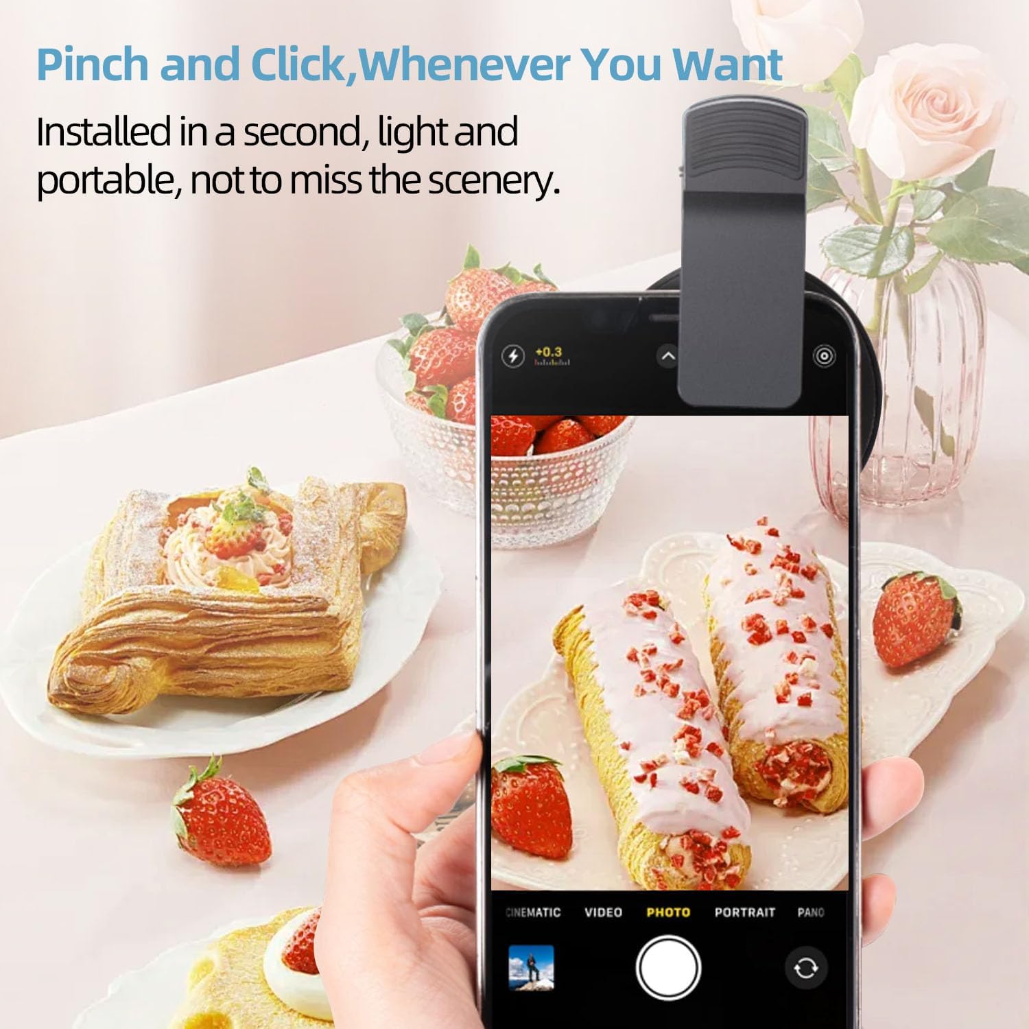 52mm Clip-on CPL Phone Camera Lens Filter Kit, Circular Polarizer Polarizing Filter, Compatible with Cell Phone