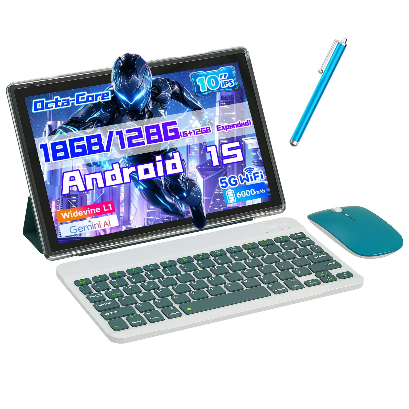 Amazon.com : Android 15 Tablet, 10 inch 2 in 1 Tablets with