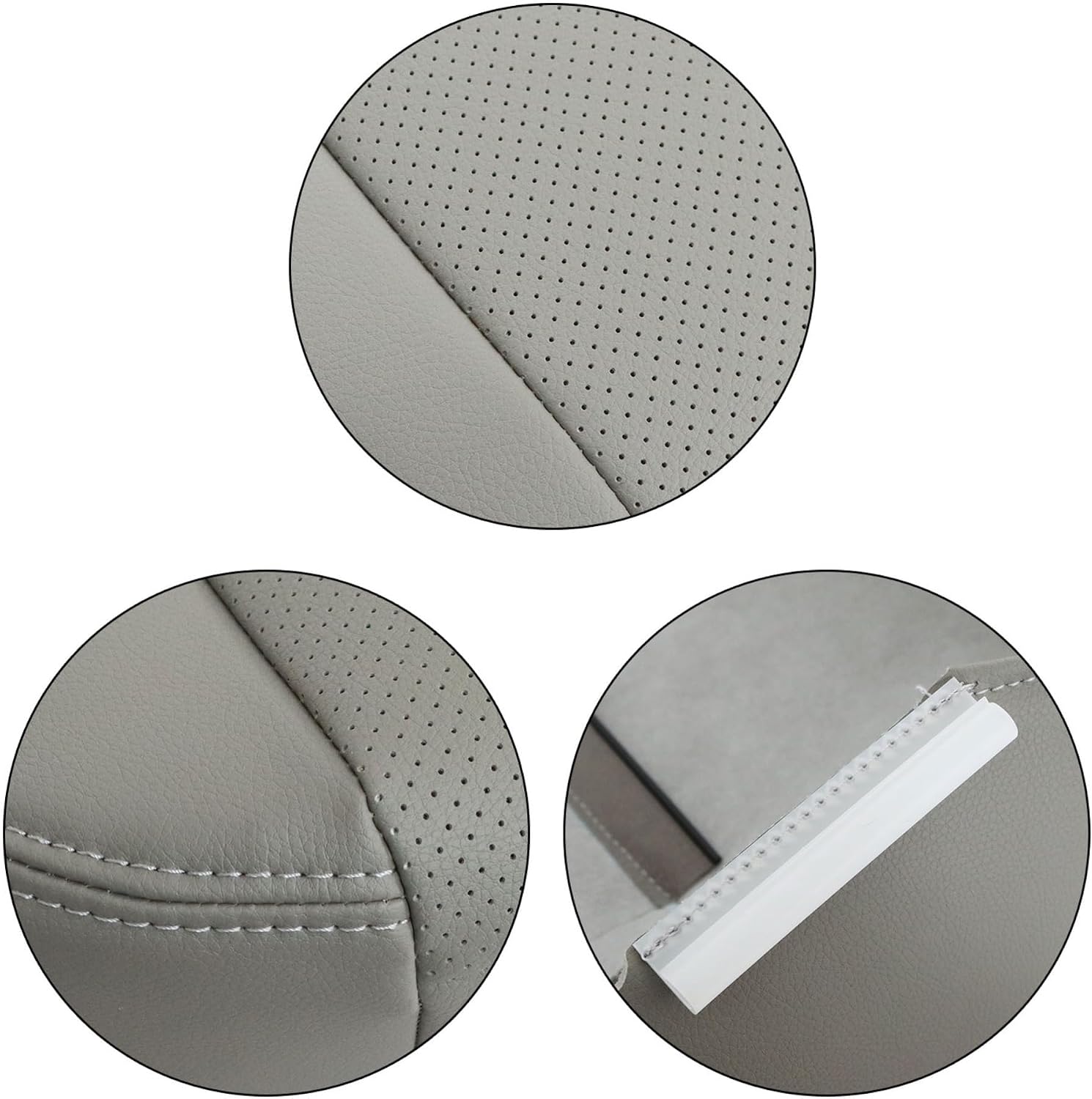 GXARTS Gray Front Driver Side Bottom Perforated Leather Seat Cover Replacement Compatible with Subaru Forester 2014 2015 2016