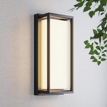MOD LIGHTING Hollis Modern Outdoor Wall Light Lantern, 1 Pack, Black