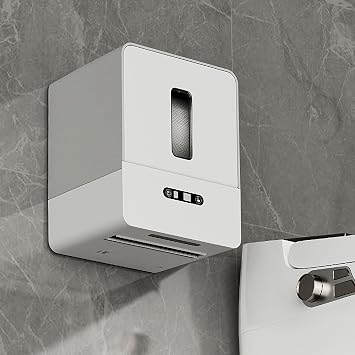 Automatic Paper Towel Dispenser Touchless, Smart Wall Mount Roll Paper Holder, Electric Motion Sensor Hand Towel with Night Light for Kitchen Bathroom Gray