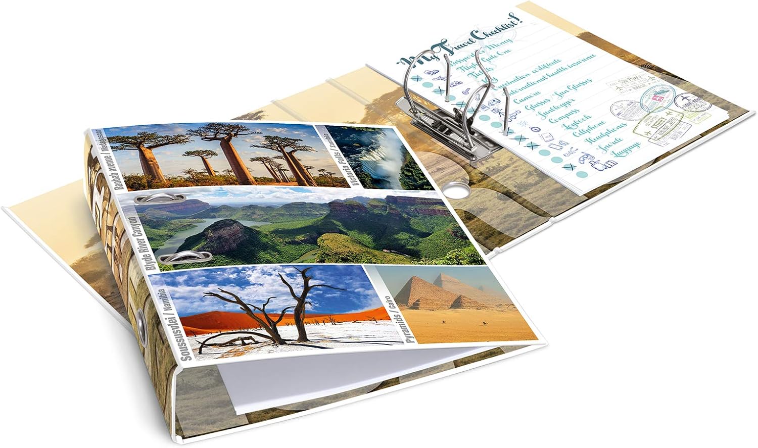HERMA Lever Arch File Globetrotter with Africa Motif, A4, 70 mm Spine, with Inner Print, 1 Folder