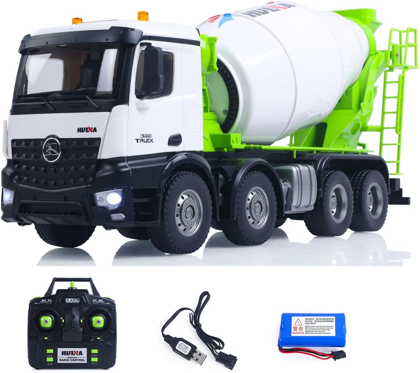 TOUCAN RC HOBBY 1/14 RC Mixer Truck RTR 2.4GHz Radio 12CH Light Sound Effects Remote Control Agitating Lorry Finished Model Battery for Age 14+