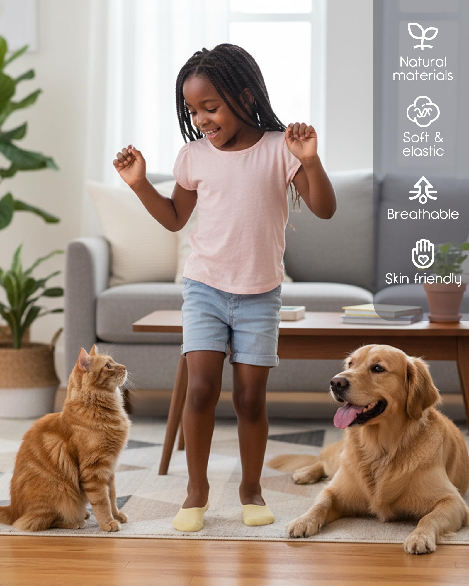 CHUNG Lot de 10 paires de chaussettes invisibles en coton pour petits garçons et filles 2 à 12 ans