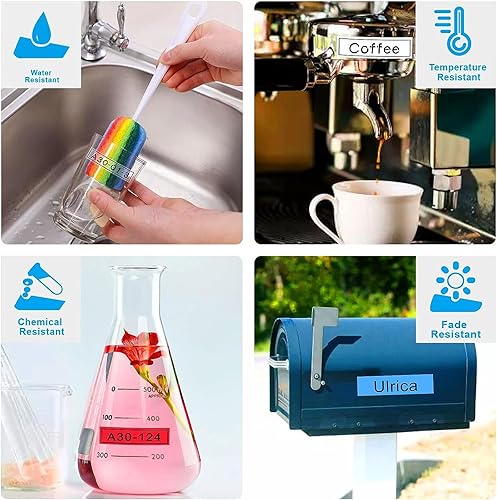 Miniatura 2 de Paquete de 5 cartuchos Ptouch compatibles con cinta de etiquetas Brother TZ de 0.472 in, 0.47 ½ pulgadas, 0.47 x 26.2 pies, laminado TZE 231