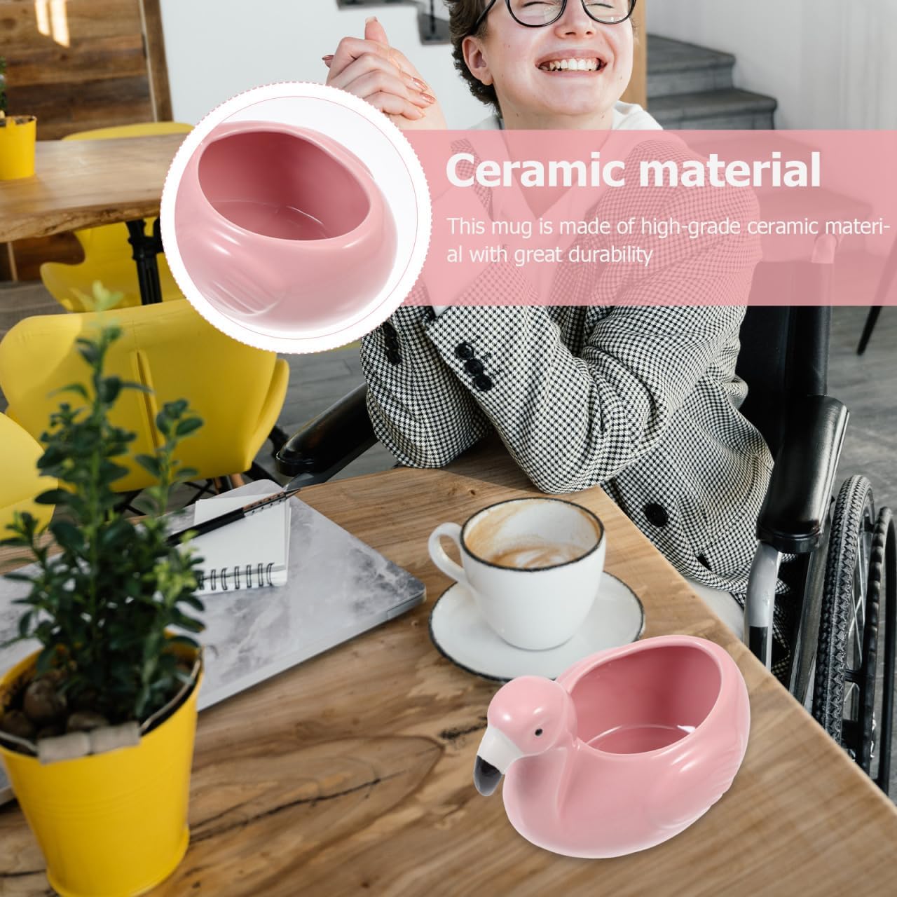 VOSAREA Cocktail Mug Hawaiian Tiki Mug Ceramic Flamingo Shape Exotic Cocktail Glasses Tiki Bar Professional Hawaiian Party Barware for Christmas Thanksgiving Party Favor Birthday - Image 7