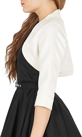 Bolero In Raso A Maniche Lunghe BlackButterfly - Giacca Formale Elegante