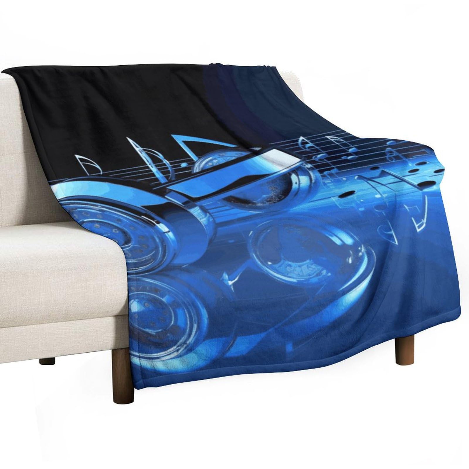 Couverture polaire flanelle douce grand plaid bleu 100x150 cm