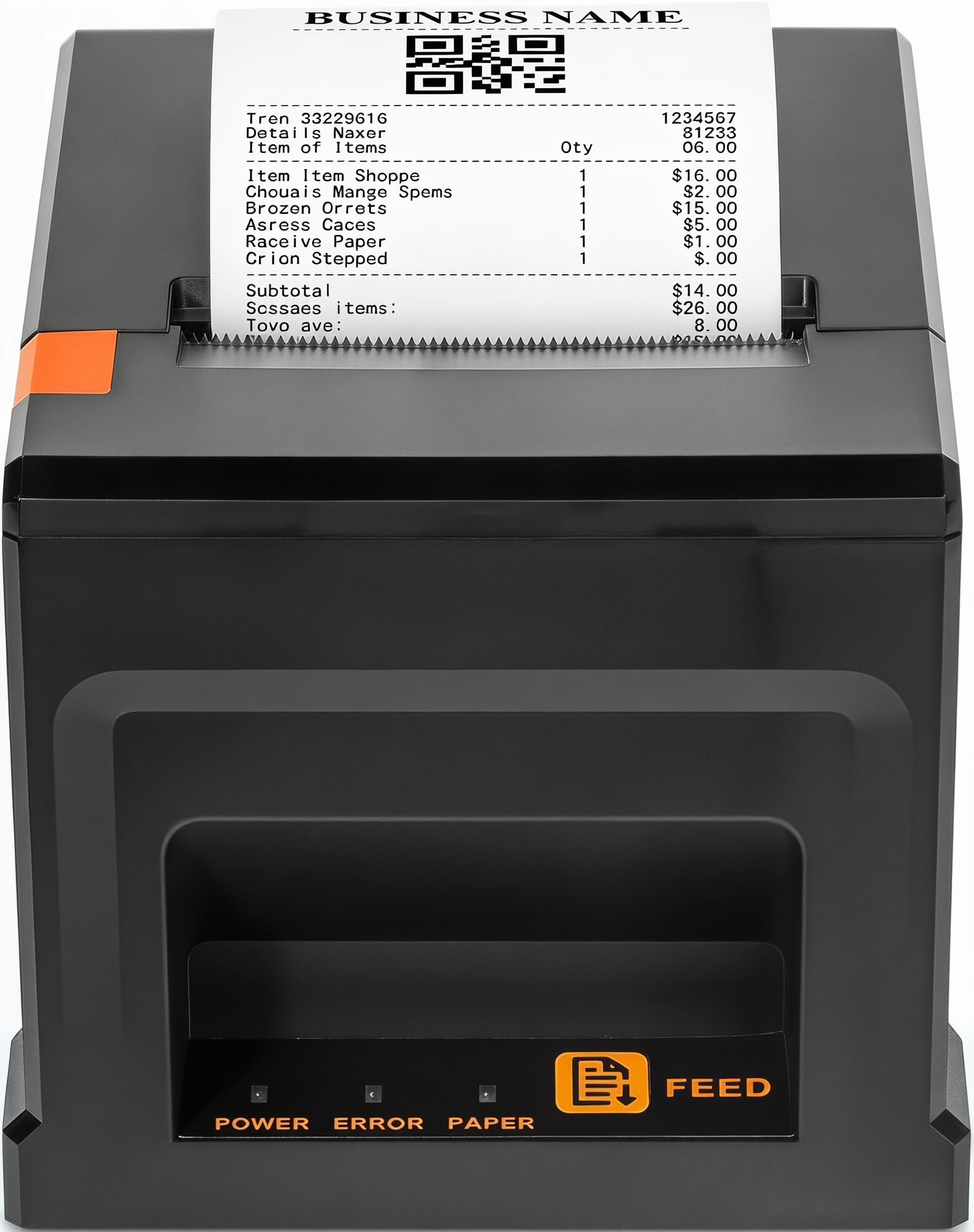 Impresora POS 80mm con 5 Rollos de Papel y Bluetooth para PC - Autocortador, USB/LAN, 300mm/s - para Restaurante, Bar, Tienda