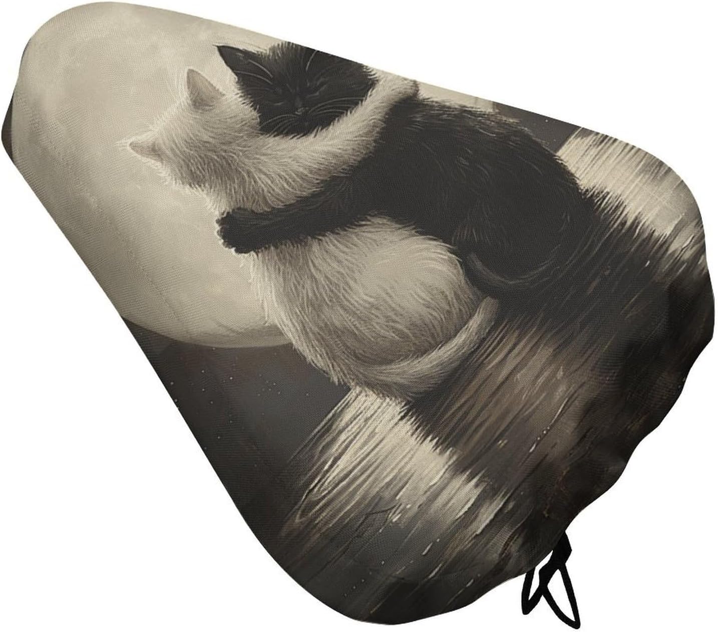 Soft Padded Cat Hugging Bike Seat Cover, Waterproof Comfort Cushion for Men Women with Drawstring, Extra Wide Stationary Bike Seat Cushion Fit for Bicycle Mountain Exercise Road Bikes