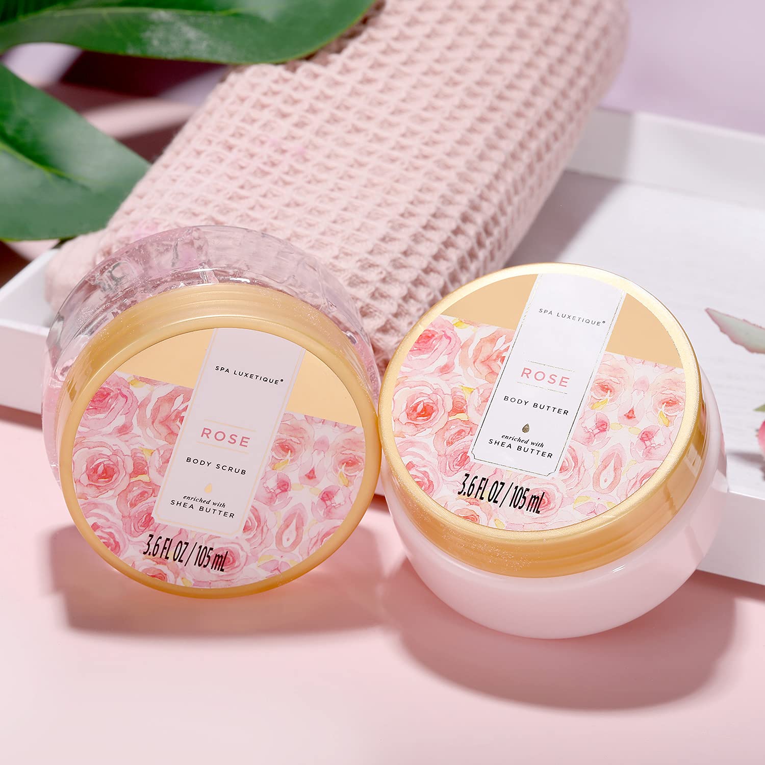 Spa Luxetique Set Bagnoschiuma Donna 15 Pezzi alla Rosa con Borsa Tote Confezione Regalo Donna per Bagno Doccia e Idratazione Idea Regalo Mamma per Compleanno Feste San Valentino