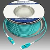 Bangun 61 Meters Uniboot OM3 Fiber LC to LC Fiber Optic Cable, 10GB Multimode Fiber Patch Cable Duplex 50/125, 200 feet, LSZH Aqua