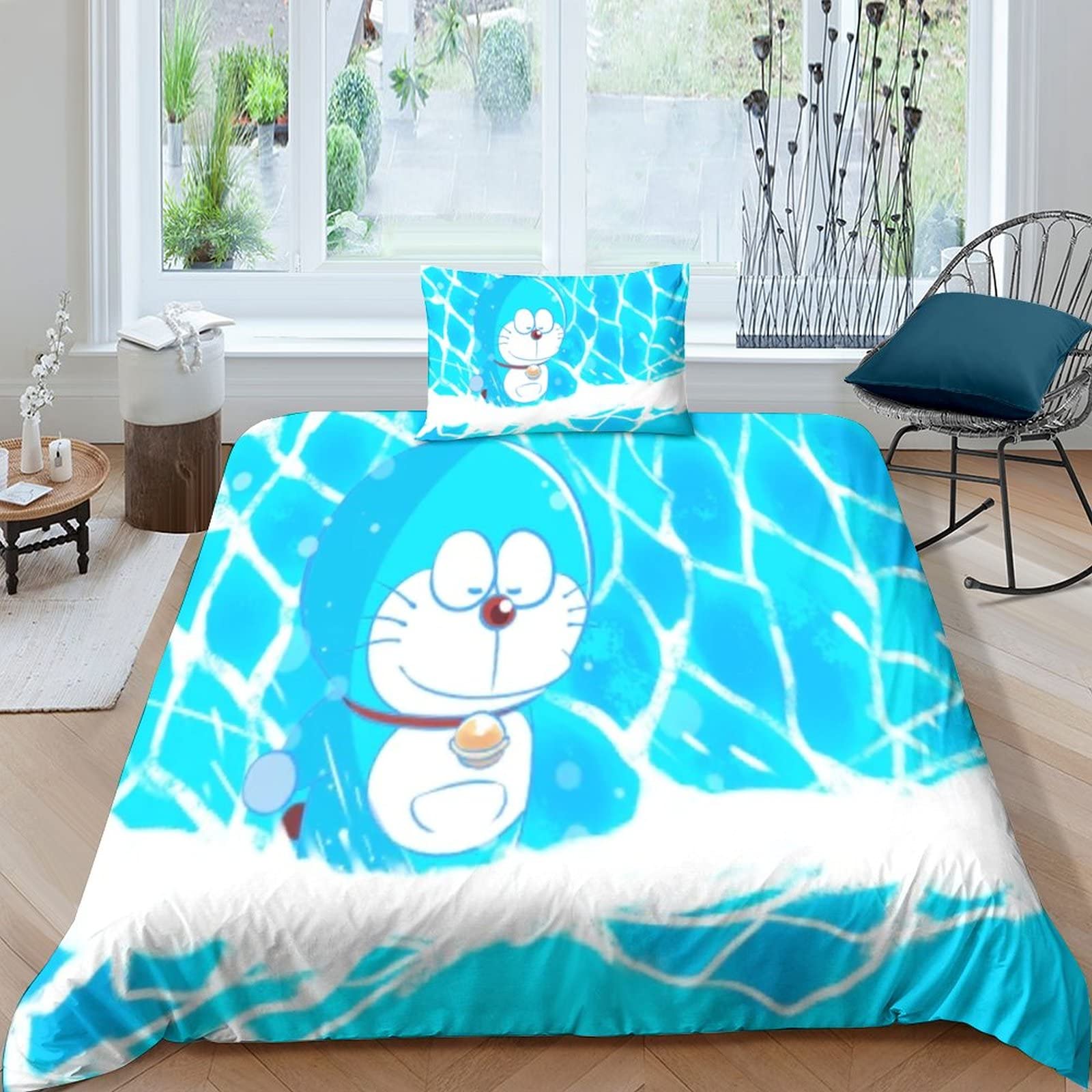 Set Copripiumino Doraemon Microfibra - Singolo 135x200cm, Con Federa, Morbido E Traspirante - Foto 13