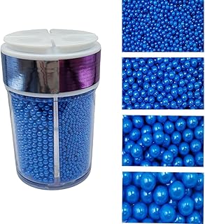 EPHVODI Sprinkles for Cake Decorating, Royal Blue Pearl Sugar Sprinkles for Cupcake Toppers Wedding Party Halloween Christmas Supplies, 4 Sizes Sprinkle Mix