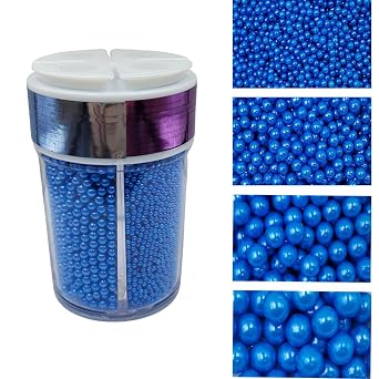 EPHVODI Sprinkles for Cake Decorating, Royal Blue Pearl Sugar Sprinkles for Cupcake Toppers Wedding Party Halloween Christmas Supplies, 4 Sizes Sprinkle Mix