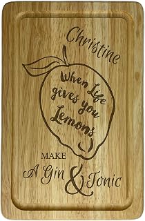 Gin Garnish Board Life Gives You Lemons Personalised Home Bar Chopping Board Gift Housewarming New Home